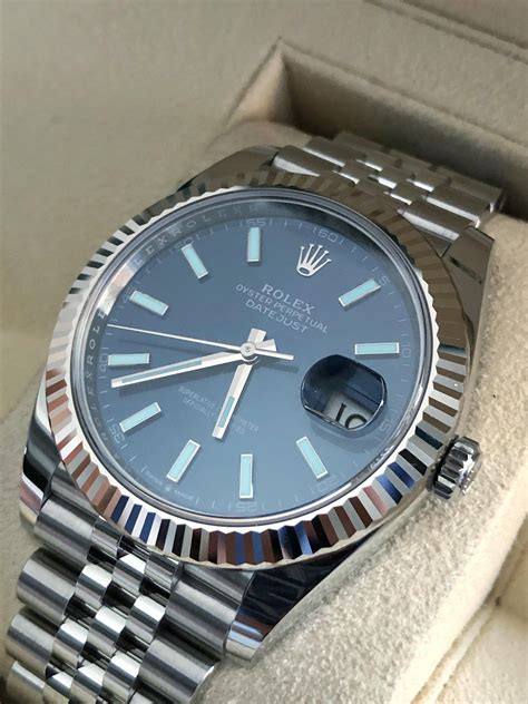 rolex datejust silver blue face|rolex datejust blue face price.